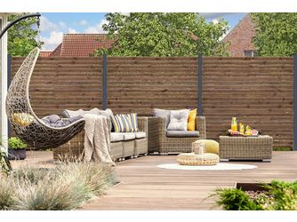 Sichtschutzzaun Kiefer KDI braun "Rhombus"