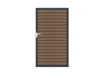Tor Sichtschutzzaun BPC coextrudiert Teak "Solid Rhombus"