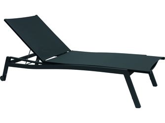 Rollenliege Allround Aluminium anthrazit Bezug Textilien karbon stapelbar