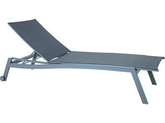 Rollenliege Allround Aluminium graphit mit Bezug Textilien silbergrau stapelbar