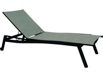 Rollenliege Allround Aluminium schwarz matt mit Bezug Textilien Leinen grau stapelbar