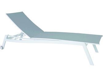 Rollenliege Allround Aluminium weiß mit Bezug Textilien silber stapelbar