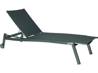 Rollenliege Allround Edelstahl mit Bezug Textilien silbergrau stapelbar