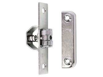 Rollschnäpper, für Pendeltore, disp., Platte 18x90mm, Loch Ø6 / 4,8mm Rollschnäpper, für Pendeltore, disp., Platte 18x90mm, Loch Ø6 / 4,8mm