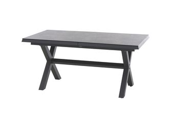 SINCRO Ausziehtisch 160/200x90cm matt anthrazit/ferro AluGest. in teaklook, Ranotex® Bez.