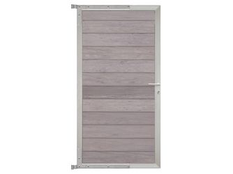 Tor Sichtschutzzaun BPC sand/silber "SKÄR"