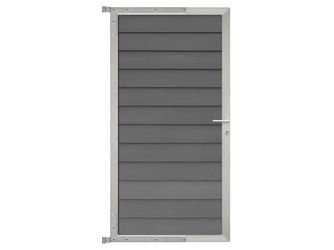 Tor Sichtschutzzaun BPC schiefergrau/silber "SKÄR"