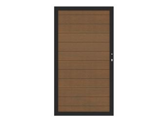 Tor Sichtschutzzaun WPC teak-braun "SYSTEM WPC PLATINUM"