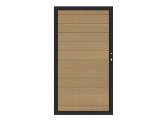 Tor Sichtschutzzaun WPC lärche "SYSTEM WPC PLATINUM"