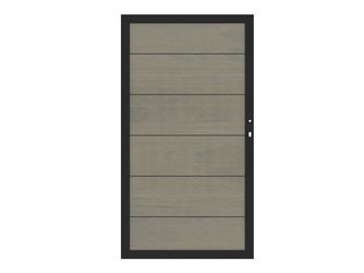 Tor Sichtschutzzaun WPC grau "SYSTEM WPC PLATINUM XL"