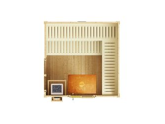Saunahaus 45mm KUOPIO mit neuem Fenster, anthrazit, inkl. Technikpaket 1