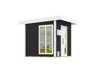 Saunahaus 45mm KUOPIO mit neuem Fenster, anthrazit, inkl. Technikpaket 2