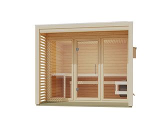 Saunahaus Angkor 3 SET naturbelassen mit Ofen 11kW Bio ext. Strg. 2760x2760x2315mm