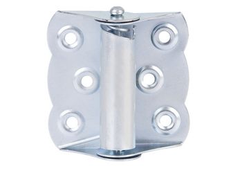 Scharnier, selbstschließend, galv. blau verzinkt, LxB 70x65mm Scharnier, selbstschließend, galv. blau verzinkt, LxB 70x65mm