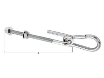 Schaukelhaken, galv. gelb verzinkt, zum Durchschrauben, Gewinde M12, Länge 200mm Schaukelhaken, galv. gelb verzinkt, zum Durchschrauben, Gewinde M12, Länge 200mm