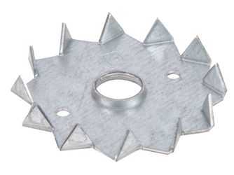 Scheibendübel mit Zähnen, einseitig, sendz.vz., Außen:Ø62mm, Innen:Ø12mm, f. M12 Scheibendübel mit Zähnen, einseitig, sendz.vz., Außen:Ø62mm, Innen:Ø12mm, f. M12