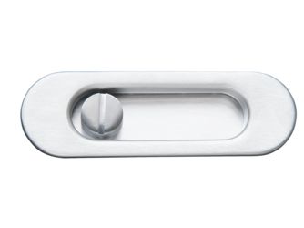 Schiebetürmuschel OVAL, WC, Edelstahl matt
