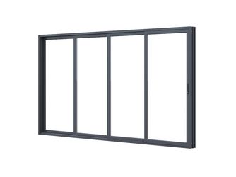 Schiebetürsystem 4-teilig Aluminium anthrazit RAL 7016