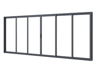 Schiebetürsystem 6-teilig Aluminium anthrazit RAL 7016