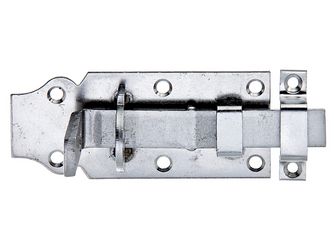 Schlossriegel, m.flachem Griff, gerade, m.Schlaufe, Edelstahl, Platte LxB100x45mm Schlossriegel, m.flachem Griff, gerade, m.Schlaufe, Edelstahl, Platte LxB100x45mm