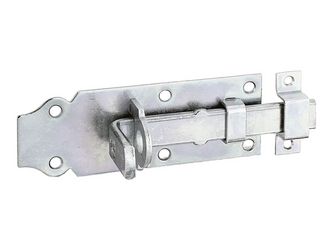 Schlossriegel, m.flachem Griff, gerade, m.Schlaufe, disp., Platte LxB100x44mm Schlossriegel, m.flachem Griff, gerade, m.Schlaufe, disp., Platte LxB100x44mm