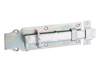 Schlossriegel, m.flachem Griff, gerade, m.Schlaufe, disp., Platte LxB200x64mm Schlossriegel, m.flachem Griff, gerade, m.Schlaufe, disp., Platte LxB200x64mm