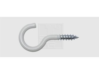 Schraubhaken gebogen 3x30 Stahl weiss beschichtet (6 Stück) - 239 530 80