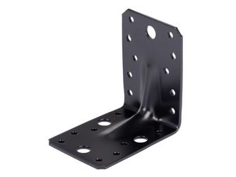 Schwerlast-Winkelverbinder m.Sicke, verzinkt, schwarz, TxHxB 90x90x65mm