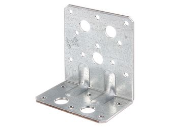 Schwerlast-Winkelverbinder m.zwei Sicken, sendzimirverzinkt, TxHxB 50x90x80mm Schwerlast-Winkelverbinder m.zwei Sicken, sendzimirverzinkt, TxHxB 50x90x80mm