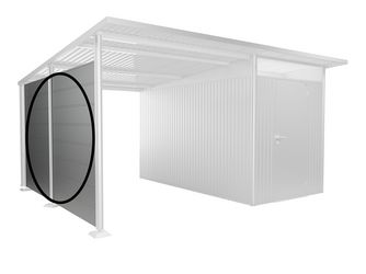 Seitenwand für Seitendach zu Gerätehaus AvantGarde A4,A8 silber- metallic 3180x29x1820mm