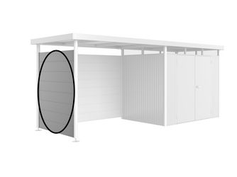 Seitenwand für Seitendach zu Gerätehaus HighLine H2 silber- metallic 1570x1810x25mm