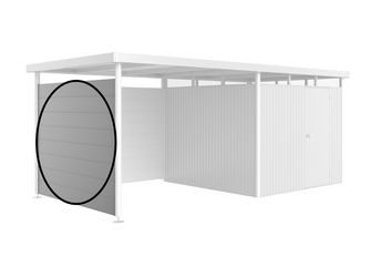 Seitenwand für Seitendach zu Gerätehaus HighLine H4 silber- metallic 2370x1810x25mm
