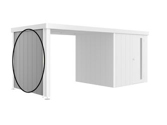 Seitenwand für Seitendach zu Gerätehaus Neo Gr. 2A/2B/2C/2D silber- metallic 2030x2000x43mm