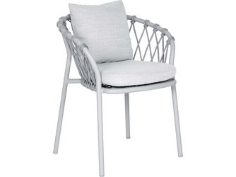 Sessel Klea Aluminium greige Kordel greige Kissenset 100% Polyacryl Vanilla