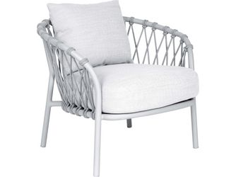 Sessel Klea Lounge Aluminium greige Kordel greige Kissenset 100% Polyacryl Vanilla