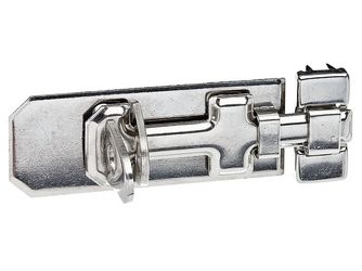 Sicherheits-Schlossriegel, m.flachem Griff, m.Schlaufe, VA, Platte LxB100x40mm Sicherheits-Schlossriegel, m.flachem Griff, m.Schlaufe, VA, Platte LxB100x40mm