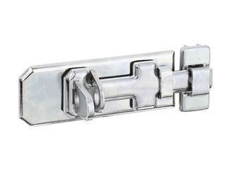 Sicherheits-Schlossriegel, m.flachem Griff, m.Schlaufe, disp., Platte LxB100x44mm Sicherheits-Schlossriegel, m.flachem Griff, m.Schlaufe, disp., Platte LxB100x44mm