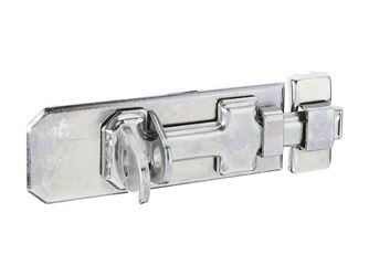 Sicherheits-Schlossriegel, m.flachem Griff, m.Schlaufe, disp., Platte LxB120x45mm Sicherheits-Schlossriegel, m.flachem Griff, m.Schlaufe, disp., Platte LxB120x45mm