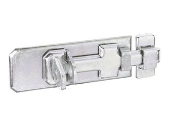 Sicherheits-Schlossriegel, m.flachem Griff, m.Schlaufe, disp., Platte LxB140x55mm Sicherheits-Schlossriegel, m.flachem Griff, m.Schlaufe, disp., Platte LxB140x55mm