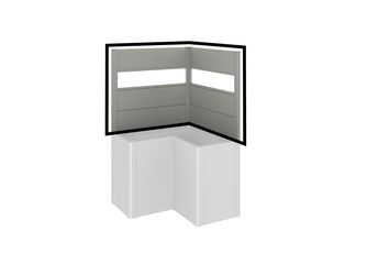 Sichtschutz zu Pflanzbeet Belvedere für L-Form (2Stk) mit Acrylglas Gr. L100 quarzgrau- metallic 1020x910x40mm
