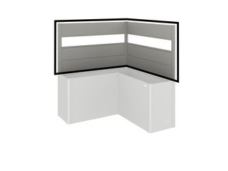 Sichtschutz zu Pflanzbeet Belvedere für L-Form (2Stk) mit Acrylglas Gr. L150 quarzgrau- metallic 1520x910x40mm