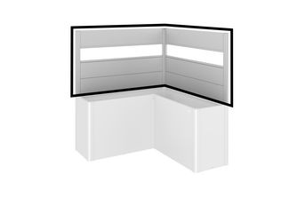Sichtschutz zu Pflanzbeet Belvedere für L-Form (2Stk) mit Acrylglas Gr. L150 silber- metallic 1520x910x40mm