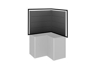 Sichtschutz zu Pflanzbeet Belvedere für L-Form (2Stk) ohne Acrylglas Gr. L100 dunkelgrau- metallic 1020x910x40mm