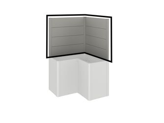 Sichtschutz zu Pflanzbeet Belvedere für L-Form (2Stk) ohne Acrylglas Gr. L100 quarzgrau- metallic 1020x910x40mm