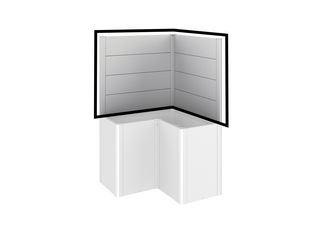 Sichtschutz zu Pflanzbeet Belvedere für L-Form (2Stk) ohne Acrylglas Gr. L100 silber- metallic 1020x910x40mm