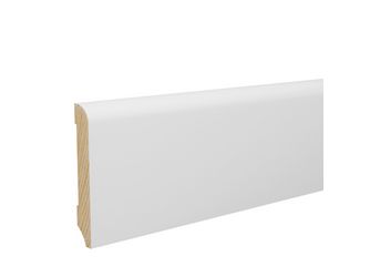 Sockelleiste 10x70mm 2,4m o.Fräsung weiß stark foliert RAL9016 Nässeschutz Sockelleiste 10x70mm 2,4m o.Fräsung weiß stark foliert RAL9016 Nässeschutz