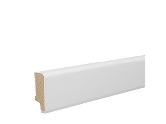 Sockelleiste 16x40mm 2,4m o.Fräsung weiß stark foliert RAL9016 Dämmstr. Nässeschutz PEFC 70%-zertifiziert
