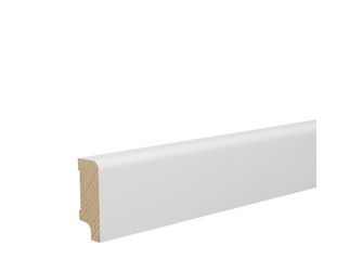 Sockelleiste 16x40mm 2,4m o.Fräsung weiß stark foliert RAL9016 Nässeschutz Sockelleiste 16x40mm 2,4m o.Fräsung weiß stark foliert RAL9016 Nässeschutz
