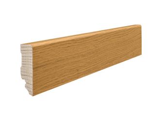 Sockelleiste 16x58mm 2,5m o.Fräsung Eiche furniert matt + Dämmstreifen
