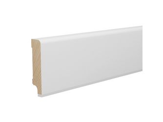 Sockelleiste 16x60mm 2,4m o.Fräsung weiß stark foliert RAL9016 Dämmstr. Nässeschutz PEFC 70%-zertifiziert